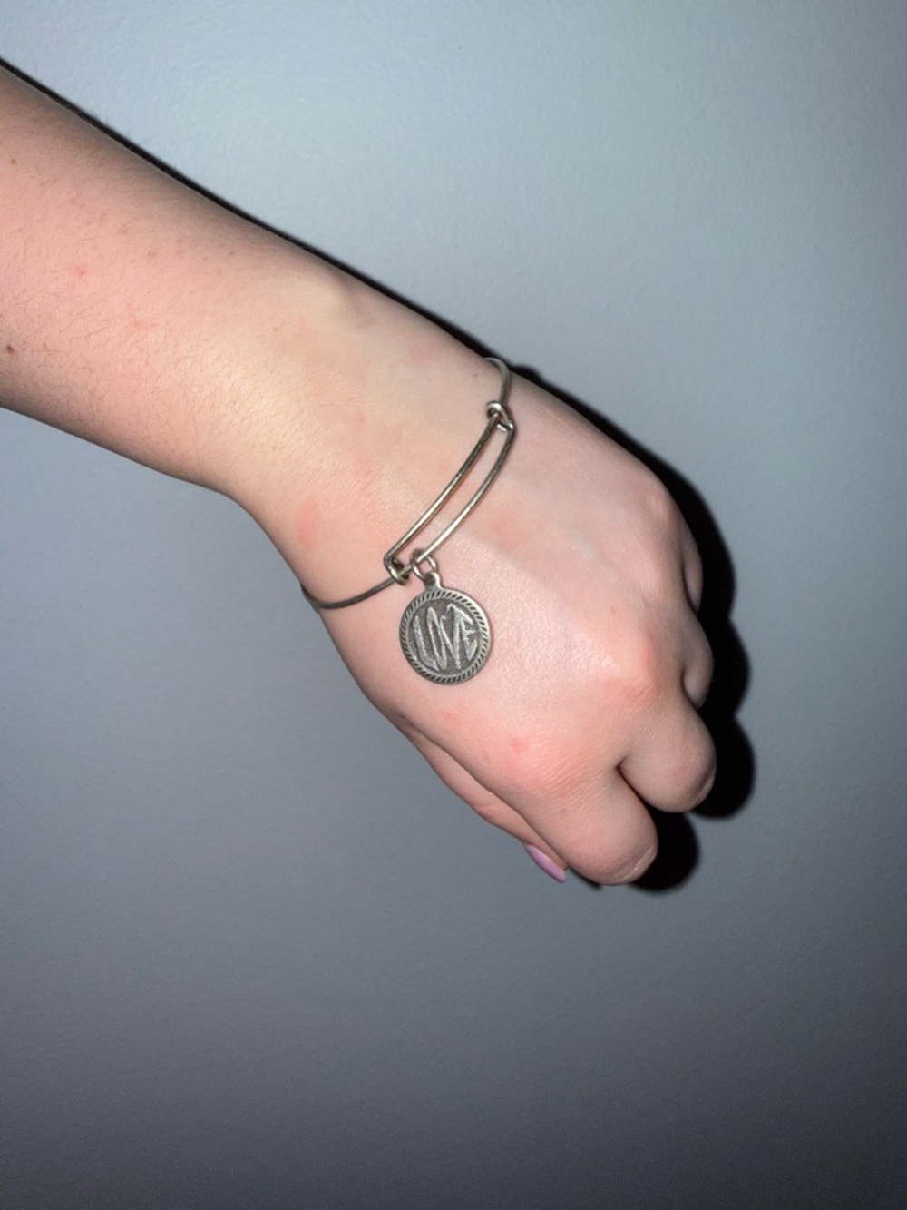 Alex and Ani Silver Love Disc Bangle Bracelet